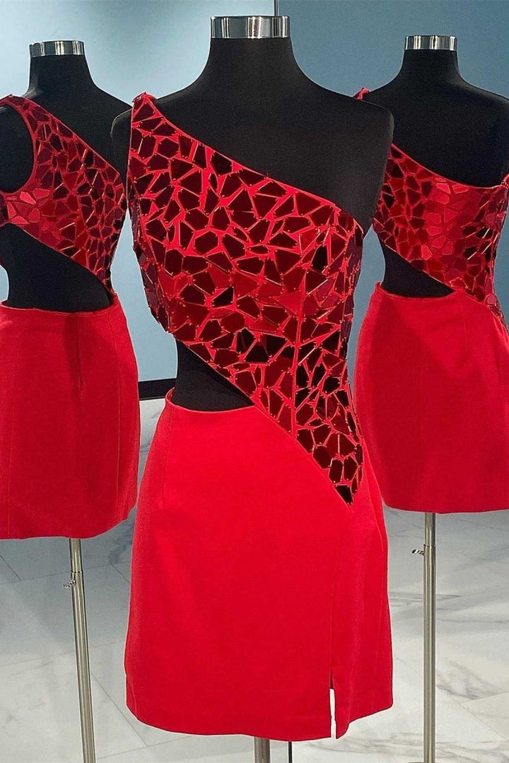 Koscy Sheath One Shoulder Homecoming Dress with Slit