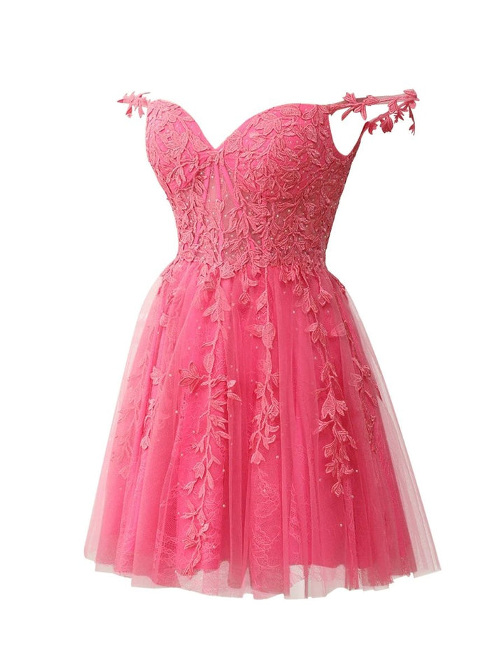 Koscy A Line Sweetheart Mint Appliques Short Homecoming Dresses