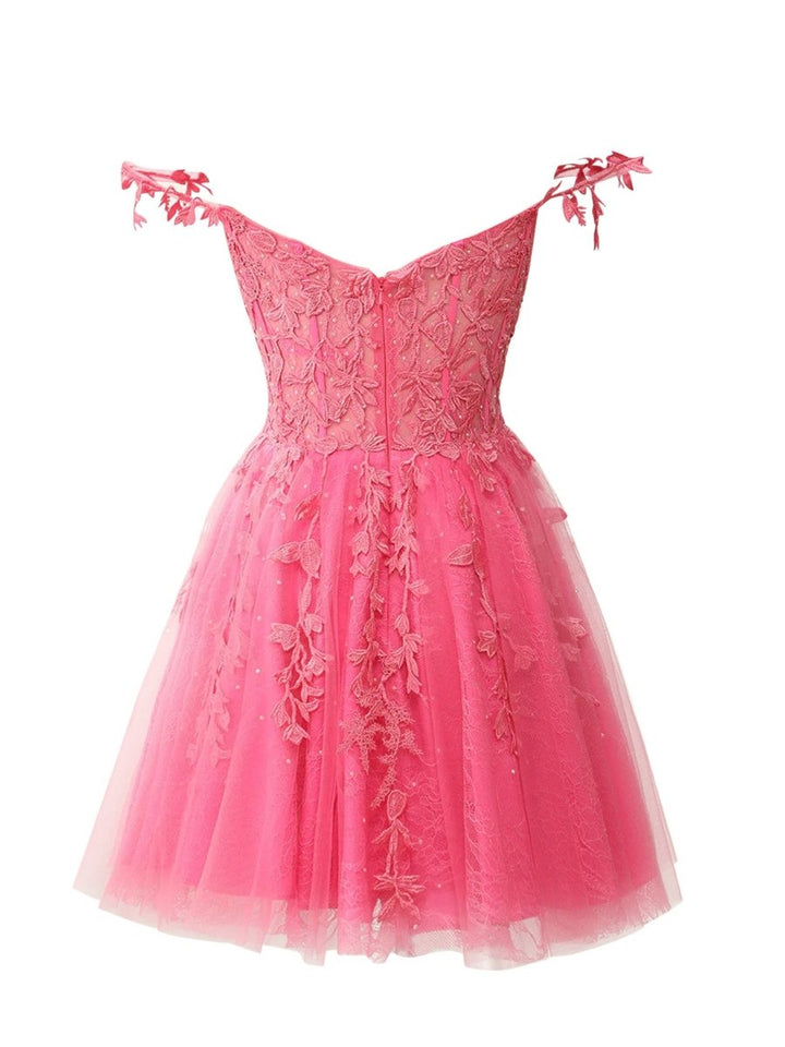Koscy A Line Sweetheart Mint Appliques Short Homecoming Dresses
