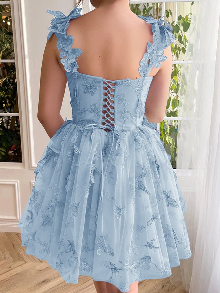 Koscy Aline Short Tulle Prom Dress with 3D Butterflies