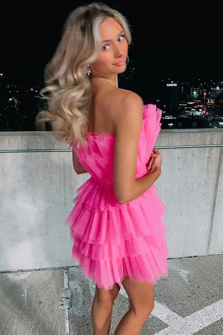 Koscy A Line Strapless Short Homecoming Dress