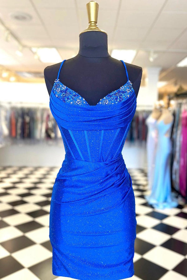 Koscy Sheath Jersey Homecoming Dress with Beading