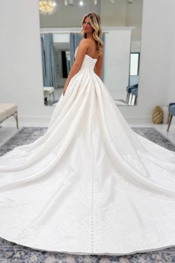 jacquard satin wedding dress What are Jacquard and Brocade Wedding Dresses?