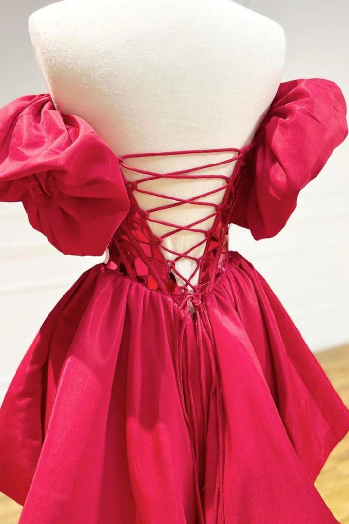 Koscy A Line Off the Shoulder Short Homecoming Dress