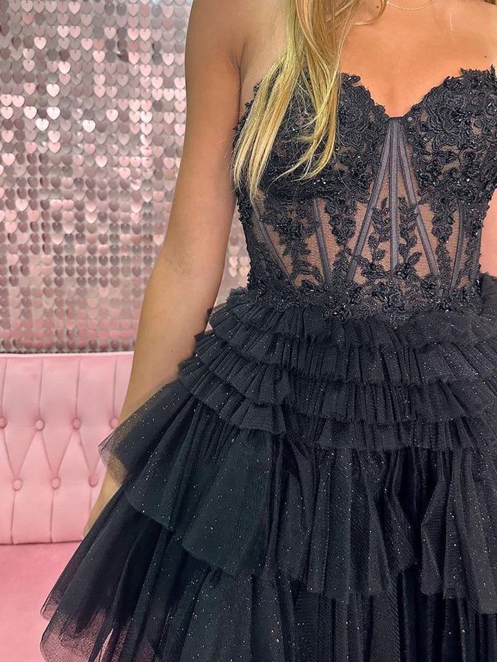 Koscy A Line Sweetheart Homecoming Dress with Ruffles