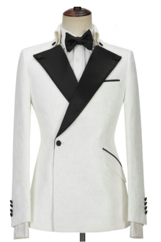 Zachary White Peaked Lapel Two-Piece Custom Prom Ensemble