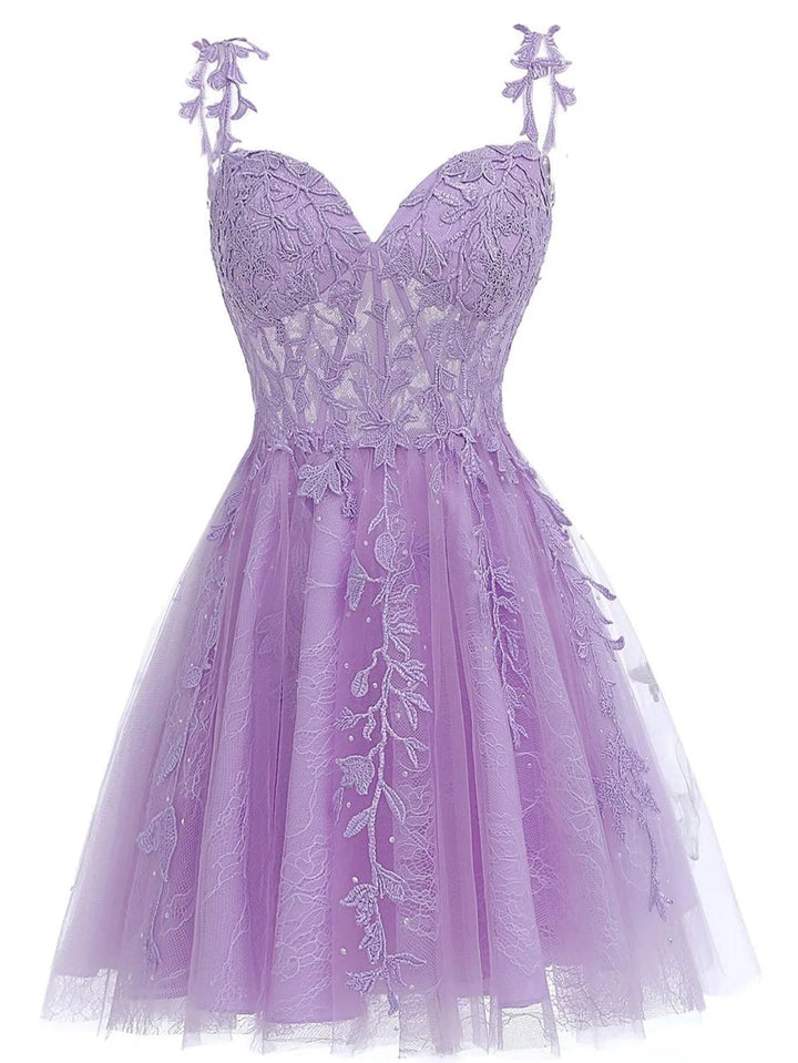 Koscy A Line Sweetheart Mint Appliques Short Homecoming Dresses