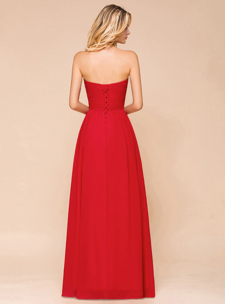 A-Line Sweetheart Sleeveless Floor-Length Dress-koscy