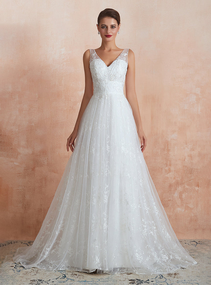 Shop Tulle A-line Wedding Dresses-Koscy