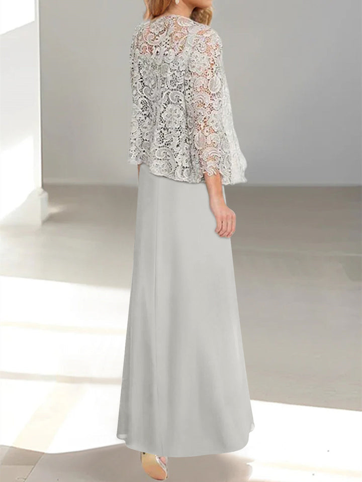 mother of the bride dresses with pleated skirt Ready To Ship Two-Tone Pleated Ankle Length Mother of Bride Dress