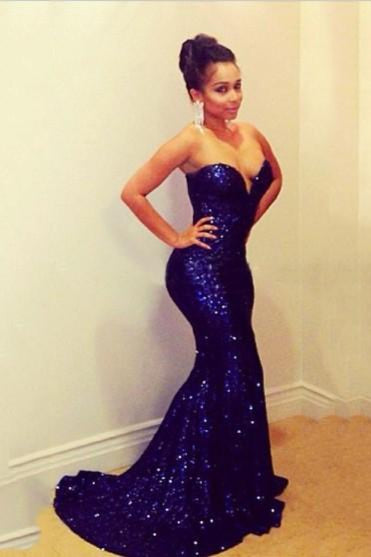Mermaid Prom Dress with Sequins and Sweetheart Neckline