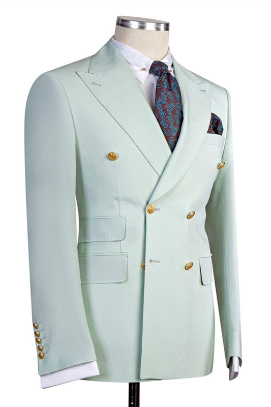 Koscy New Double-Breasted Wedding Suit for Men with Peaked Lapel