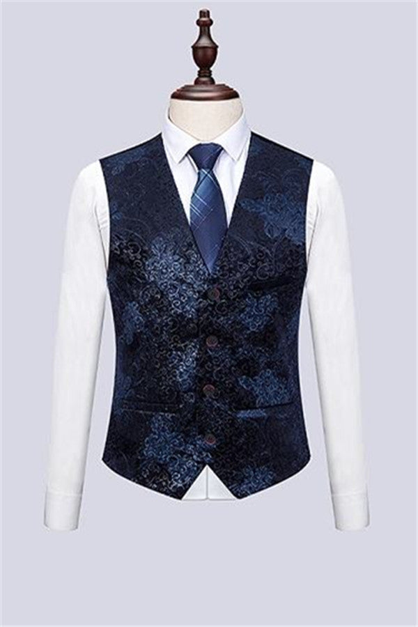 Koscy Navy Blue Tuxedo for Groom’s Classic Morning Wedding