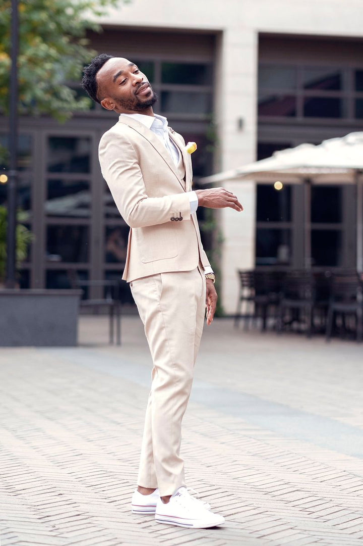 Koscy Elegant Matthew Best-Fit Groom Suit with Peaked Lapel for Wedding