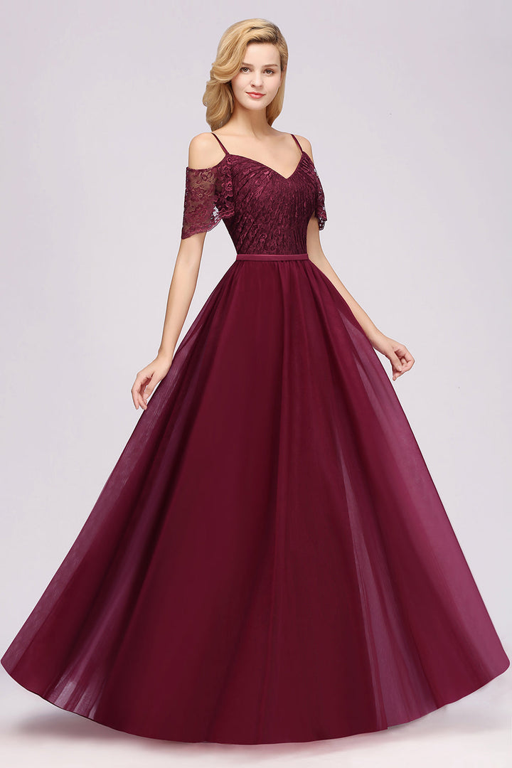 affordable burgundy bridesmaid dresses BMbridal Chiffon Off-the-Shoulder Lace Spocket | Dropship | Halter Neck 5 Women's Wide US Size:13W self fabric_organza
