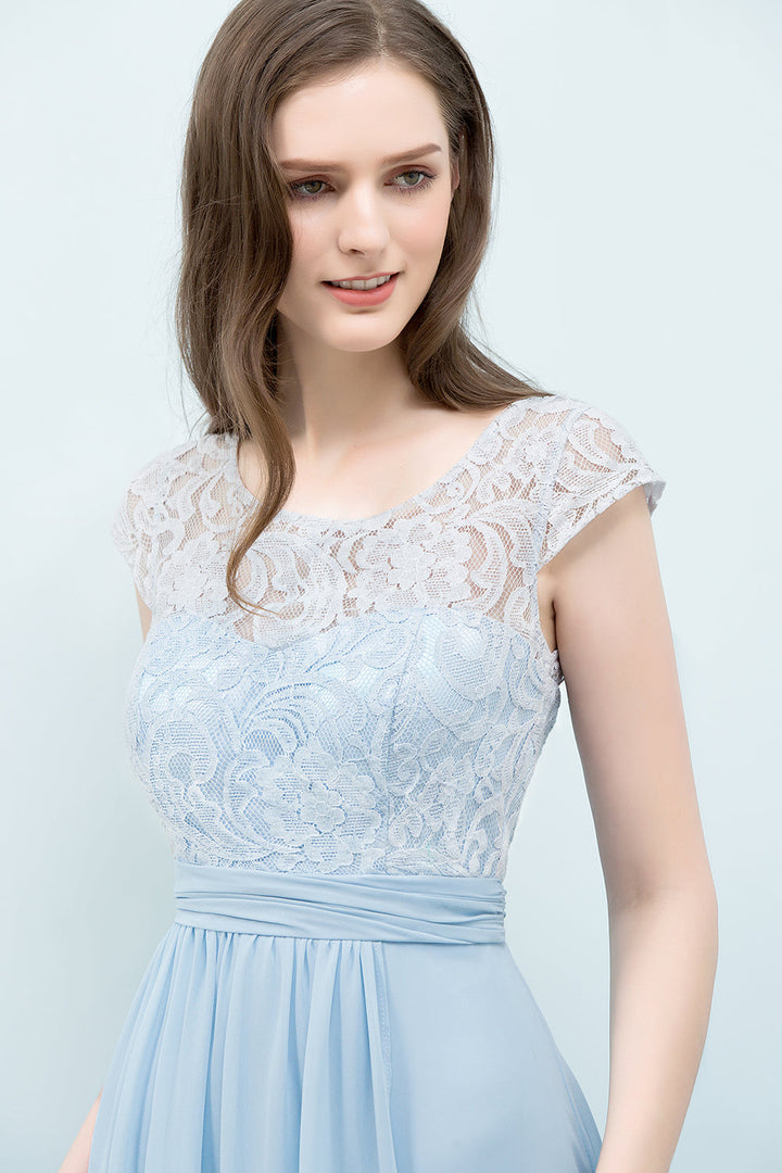 inexpensive lace bridesmaid dresses Affordable Sleeveless Blue With Scoop Cap Style:EE0164AMG Lilac Dresses Bridesmaid - Natural Hemline designer velvet dress