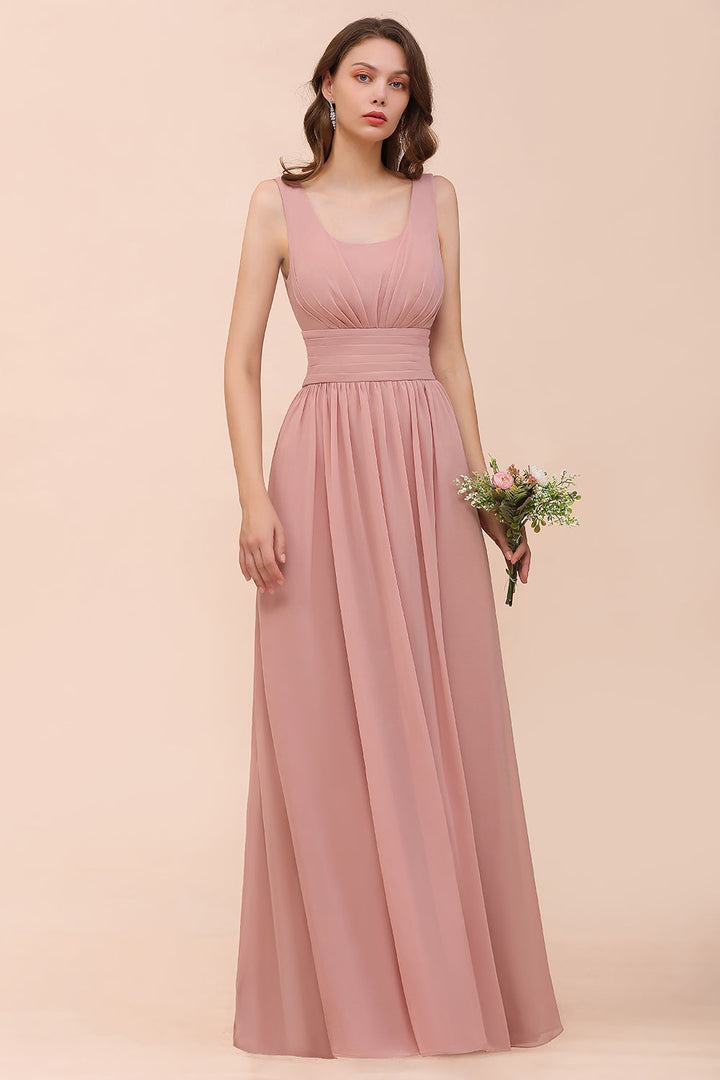 Affordable Sleeveless Ruffle Vintage Mauve Bridesmaid Dresses