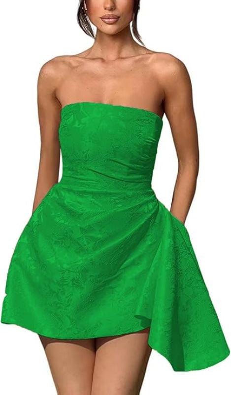 Amazing Ruched Satin Short Prom Dress Strapless Homecoming Dress with Amazing Ruched Satin Short Prom Dress Strapless Homecoming Dress with