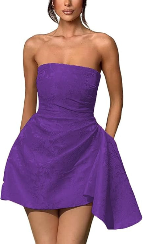 sachin and babi light blue dress Amazing Ruched Satin Short Prom Dress Strapless Homecoming Dress with