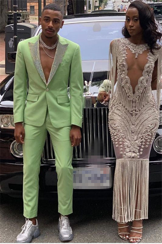 Koscy Bespoke Jade Peaked Lapel Party Prom Suit - New Arrivals, 2 Pieces for Man