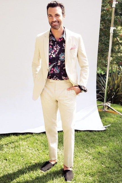 Koscy Popular White Linen Suit for Groom and Groomsmen at Wedding Party