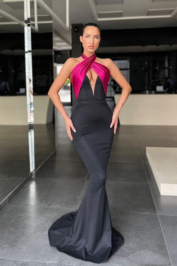 On Sale: Stunning Halter Sleeveless Mermaid Evening Dress Long