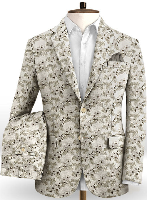 Koscy Handsome Flower Printed Casual Prom Outfits, 2 Pieces for Guys