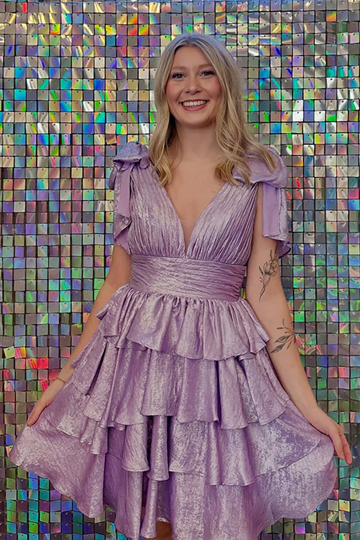 Blue Adustable Straps A-Line Tiered Homecoming Dress with Ruffles Blue Adustable Straps A-Line Tiered Homecoming Dress with Ruffles