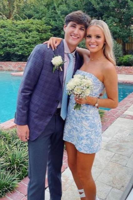 Koscy Blue Strapless Short Homecoming Dress,Summer Outfit Dress