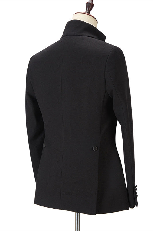 Koscy Elegant Black Ring Bearer Suit with Peaked Lapel