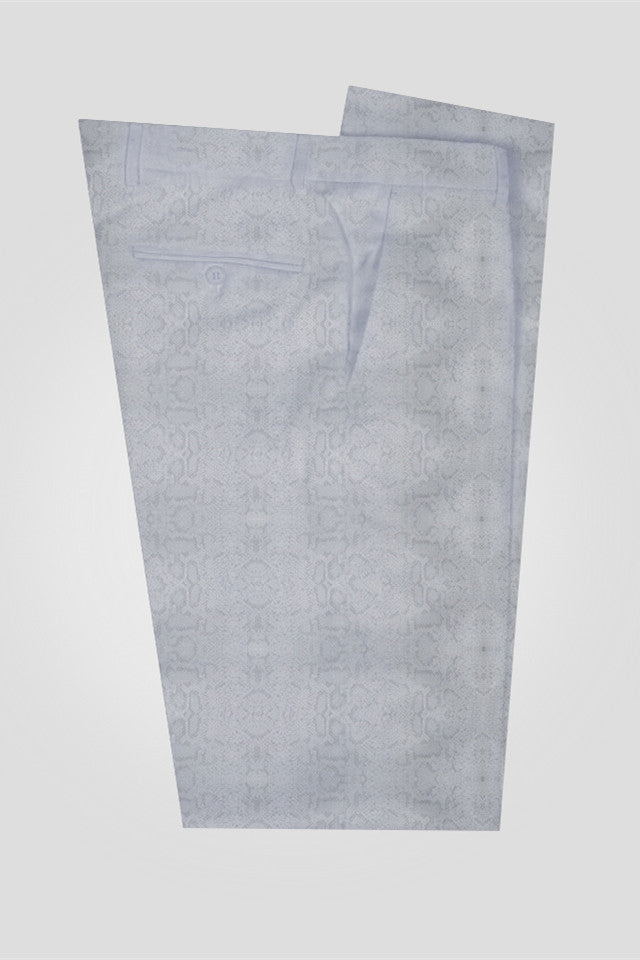 Koscy Braiden Silver Shawl Lapel Double-Breasted Jacquard Wedding Suit
