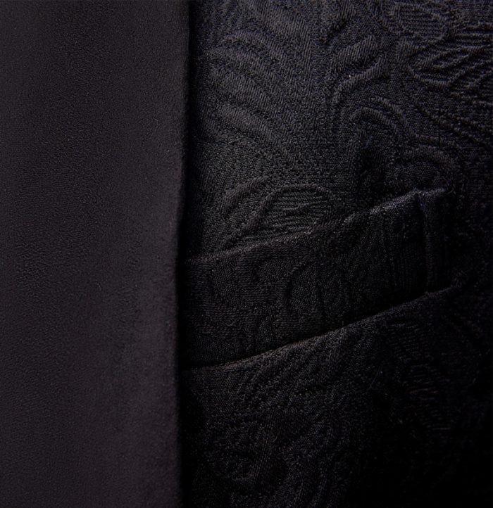 Koscy Business Black Three-Piece Jacquard Wedding Suit for Men