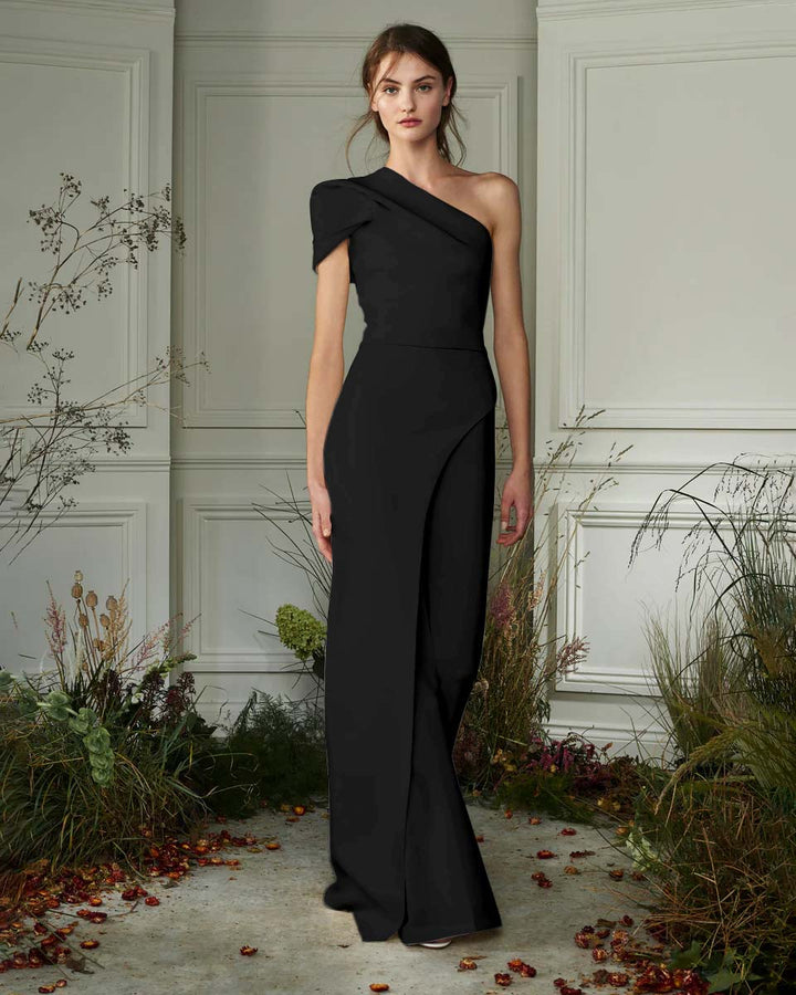 Koscy Chic White One-Shoulder Irregular Long Party Jump Suit