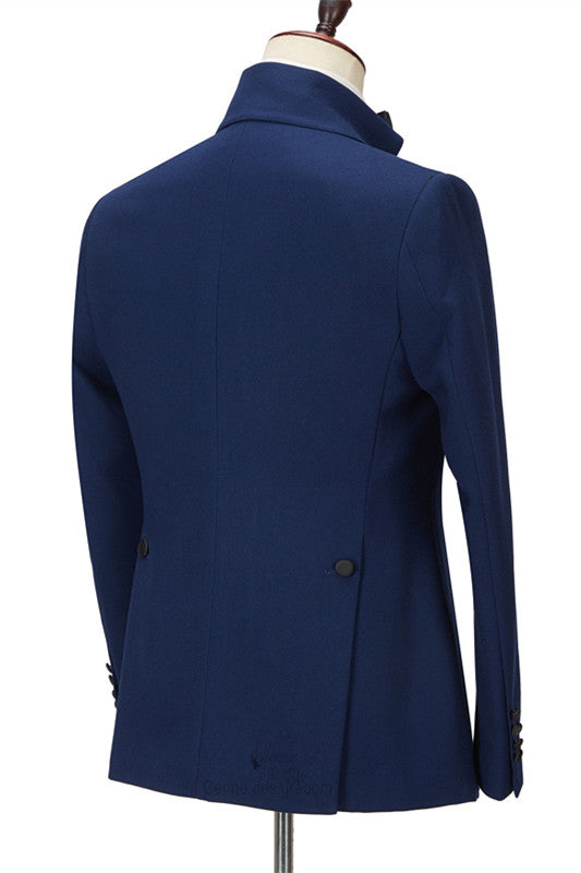 Koscy Formal Dark Navy Two-Piece Dinner Suit with Peak Lapel for Men