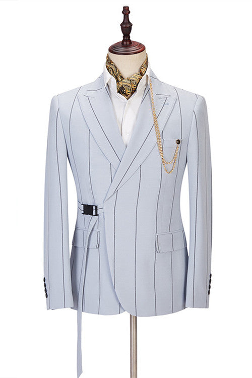 Koscy Popular Slim Fit Striped Formal Dinner Suit with Peaked Lapel