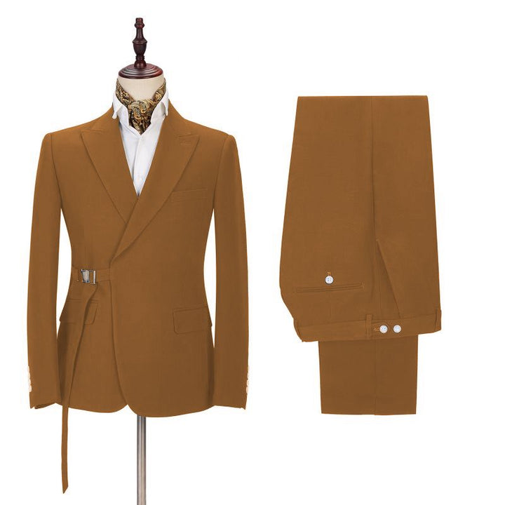 Koscy Stylish Two-Piece Prom Attire with Peaked Lapel for Men