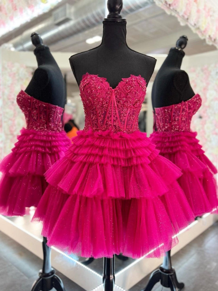 Koscy A Line Sweetheart Homecoming Dress with Ruffles