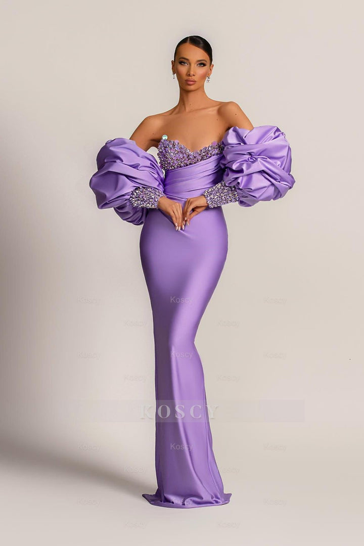 open lace back dress Jovani 37414 size 10 Lilac Long sheer Mermaid Prom Dress Fitted Formal –  Glass Slipper Formals main image 0