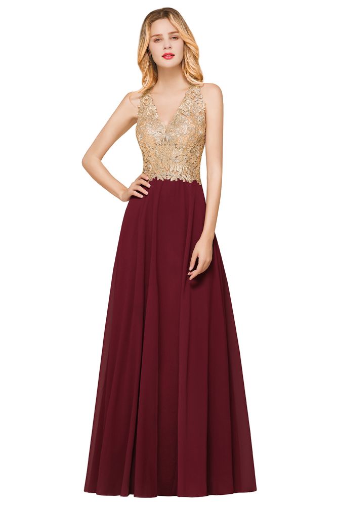 green emerald velvet dress Chic Gold Appliques Party Dress Chiffon Lace Prom Long Ball Gown