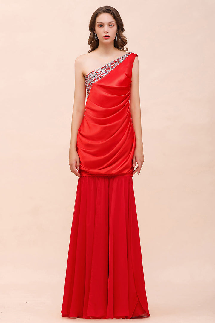 bridesmaid dress with removable skirt Chic One Shoulder Beading Ruffle Red Dresses Detachable SHERRI HILL - 54912 GOOGLE PUSH Detachable Skirt Design Color:Sweet Pea