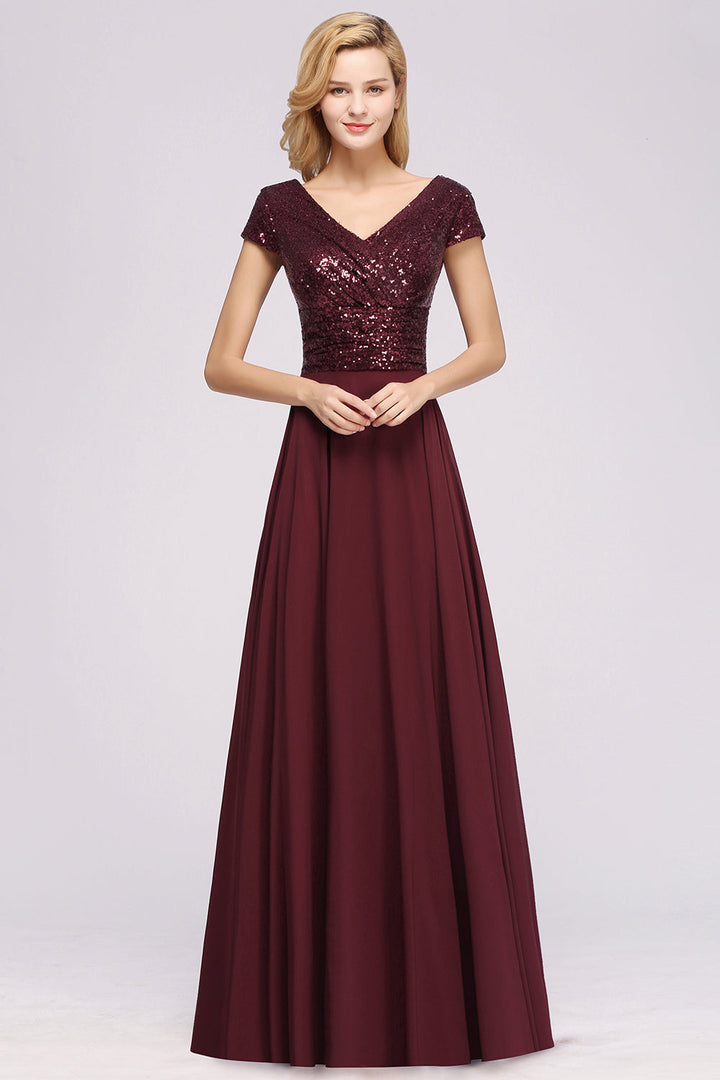 burgundy lace top bridesmaid dresses Mermaid Sweep Train Lace Long Sleeve Burgundy Bridesmaid Dresses US8 / Custom Color