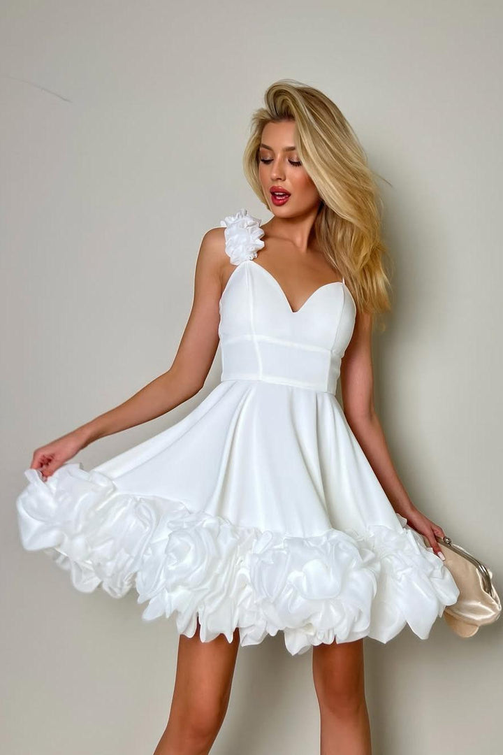 Chic Straps Sleeveless Short Formal Dress With Ruffles Pleated Chic Straps Sleeveless Short Formal Dress With Ruffles Pleated