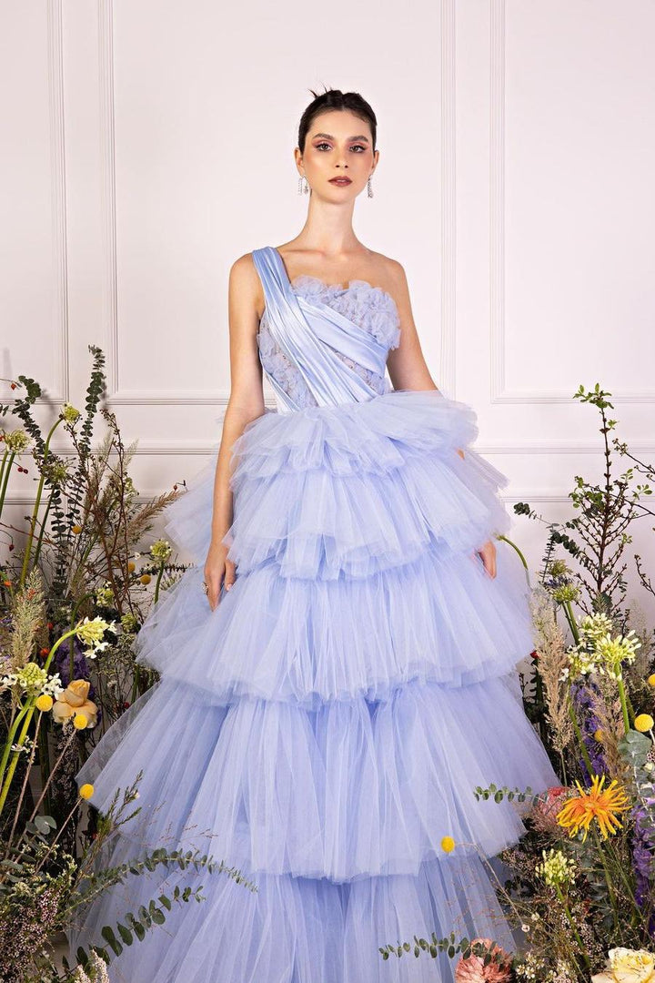 one shoulder tulle dress Chic Sleeveless Ball Gown Long Formal Relaxed Cocktail Dresses Bcbg Little Elegance personified Bodice:Lined Sparkle Tulle