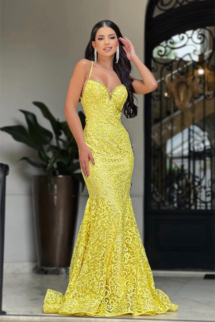 slim fit dress slacks Bright Yellow Elastic Satin Strapless Mermaid Sexy Prom Dresses , CP0037 US10 / Custom Color(Leaving A note) main image 0