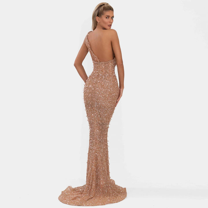 Crystal Diamante Mermaid Prom Dress: Luxury Long Backless Sleeveless E
