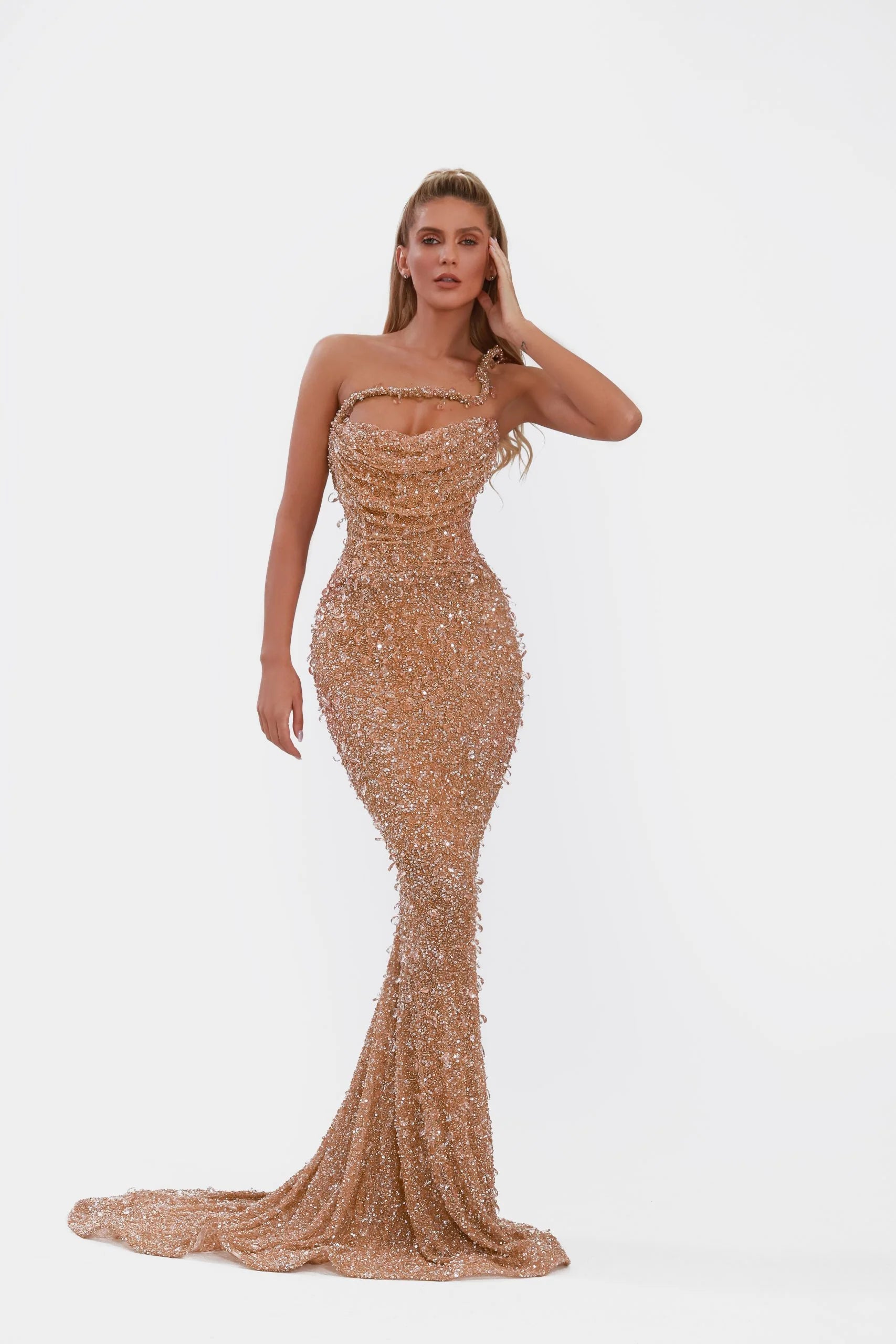 Crystal Diamante Mermaid Prom Dress: Luxury Long Backless Sleeveless  Evening Gown