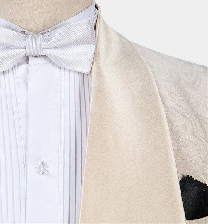 Koscy White Shawl Lapel Wedding Tuxedo - Three-Piece Set, Online