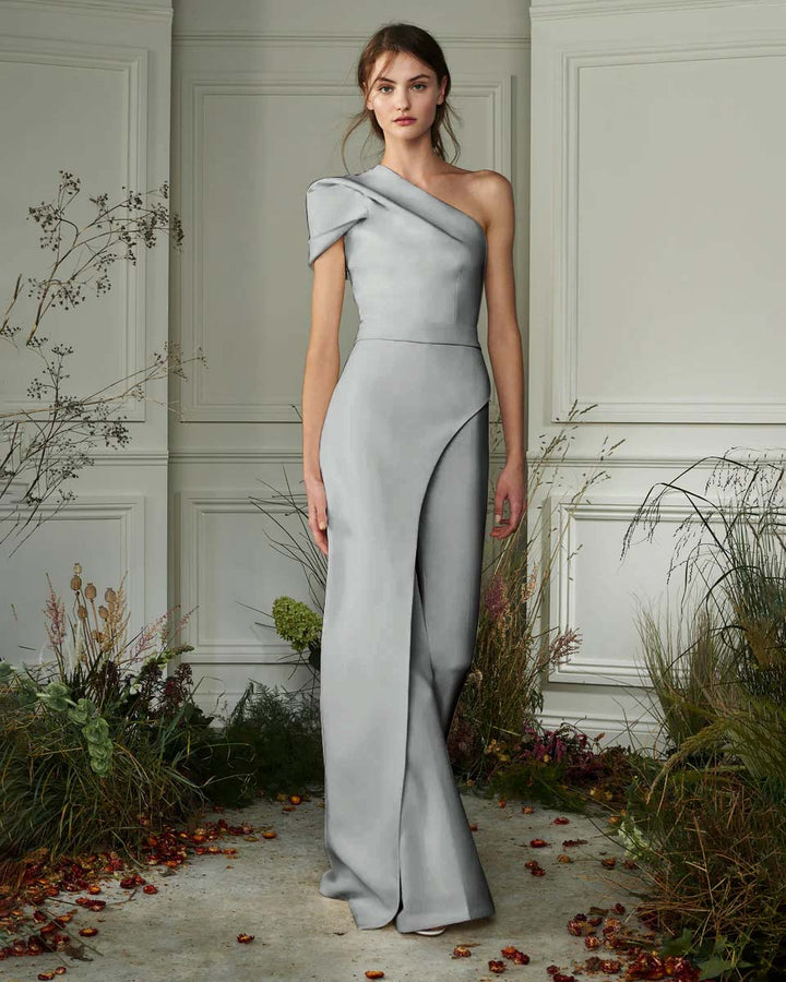 Koscy Chic White One-Shoulder Irregular Long Party Jump Suit