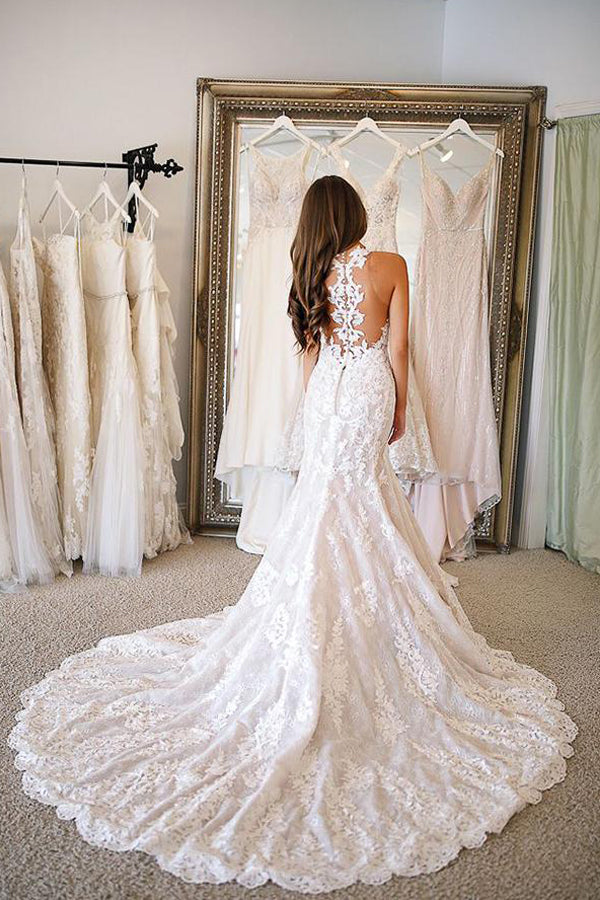 Bmbride Glamorous Sweetheart Mermaid Wedding Dresses With Appliques
