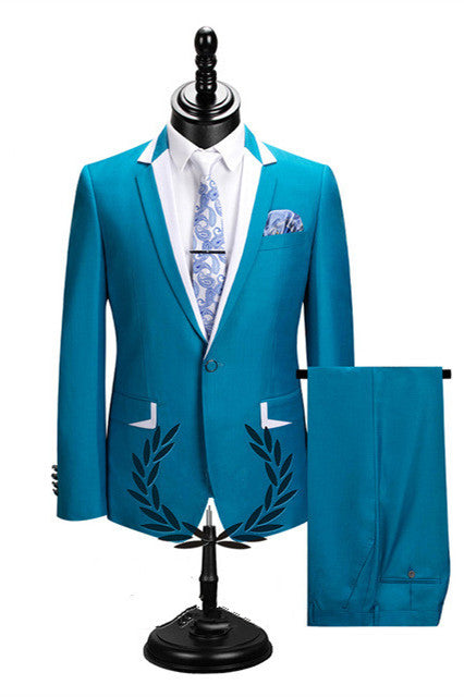 Koscy Glamorous Slim Fit Business Casual Prom Suit with Notched Lapel